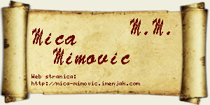 Mića Mimović vizit kartica